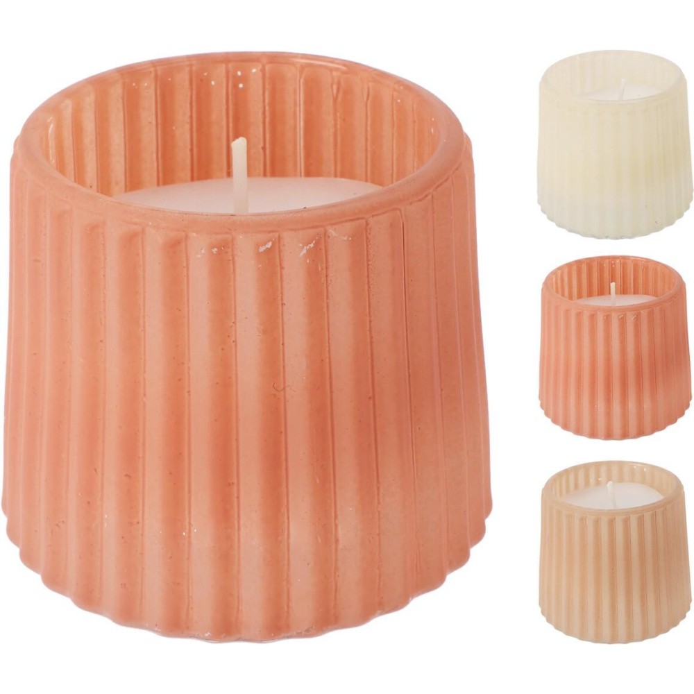 CANDELA IN VETRO 8X7CM 3COLORI